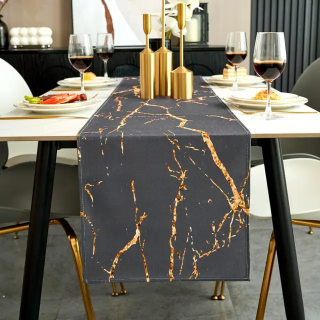 jayusaror tischläufer 40x140 grau gold