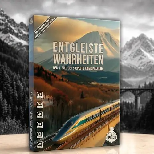 SUSPECTO Krimispiel 2.0 für Erwachsene - Entgleiste Wahrheiten | Interaktive Fallakte, 4-6 Std. | Tatort Spiel | Detektivspiel & Escape Room für Zuhause | Ohne App | Empfohlen 1-4 Spieler, bis 6 mögl.