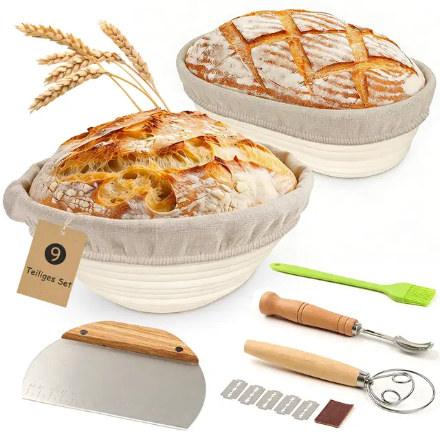 fivava 9-teiliges gärkorb set silikon