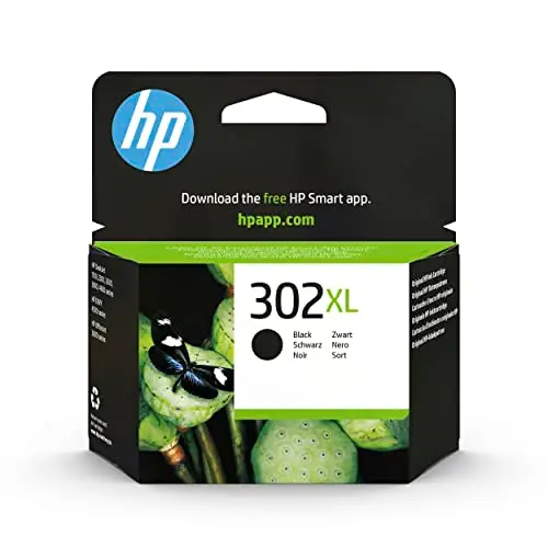 HP 302XL (F6U68AE) Original Druckerpatrone Schwarz mit hoher Reichweite für HP DeskJet 1110, 213x, 363x, HP Envy 452x, HP OfficeJet 383x, 465x, 52x