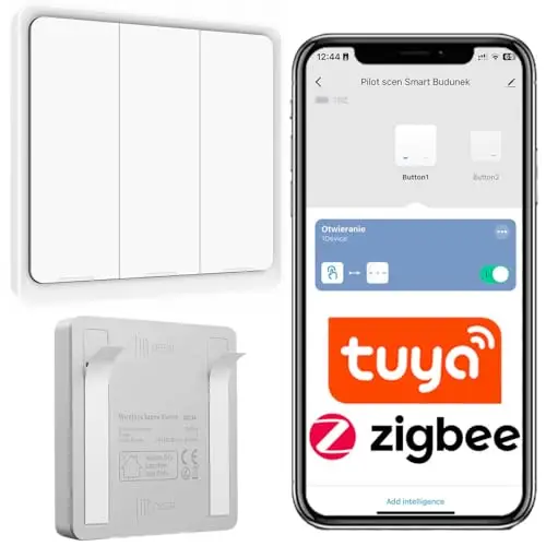 Sone Smart One ZigBee Schalter 3 Fach, Smart Button mit 9 Szenen, ZigBee 3.0 Taster Batterie, Tuya Smart Life Fernbedienung für Rollladen Licht