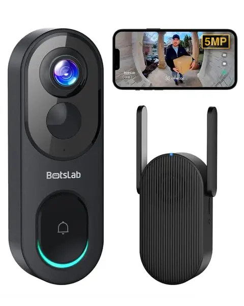 BOTSLAB 5MP Akku Videotürklingel mit Kamera