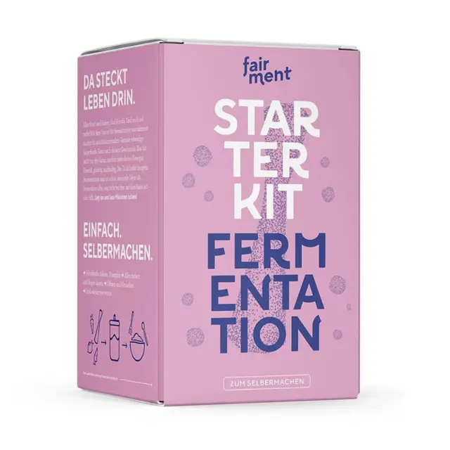 Fairment Starterkit Fermentation - Fermente einfach Selbermachen - enthält Fermentiergläser, Glasgewichte, Zubehör und EIN Rezept-Buch - fermentiertes und lebendiges Gemüse selbst herstellen.