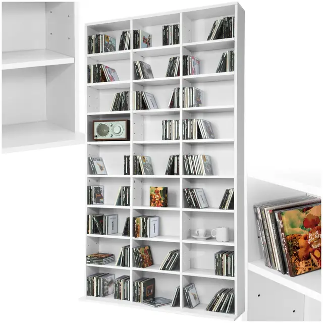 tectake cd-regal raumtrenner 27 fächer