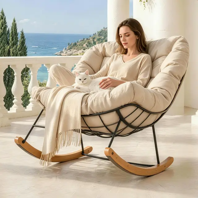 sanosdesk schaukelstuhl outdoor beige