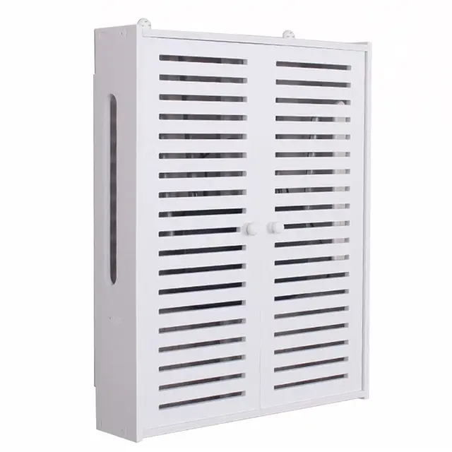 Wandmontierte Routerhalterung Schwimmende Regale WiFi Aufbewahrungsbox Hider Router Rack Desktop Aufbewahrungsbox Wandmontierte TV Set Top Box (Color : White-A, Size : 50x42x10cm)