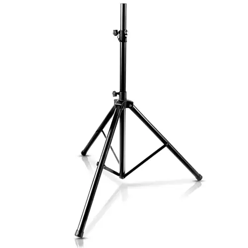 Pyle Lautsprecherständer, Speaker Stand – Boxenstativ Höhenverstellbar, Stabiler Boxen Ständer als Dreibein Stative, Tripod Stativ für Surround Lautsprecher, Bühnen Speaker & Studio Monitor Ständer