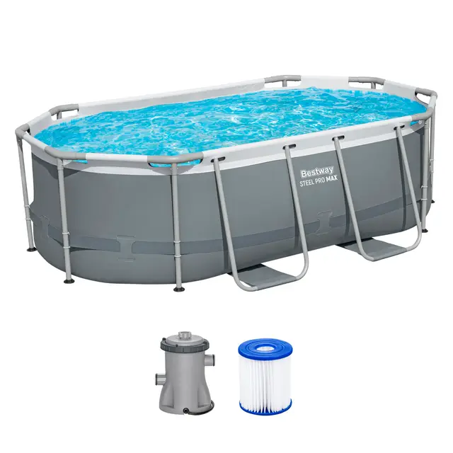 Bestway Power Steel Frame Pool Set 305x200x84cm oval
