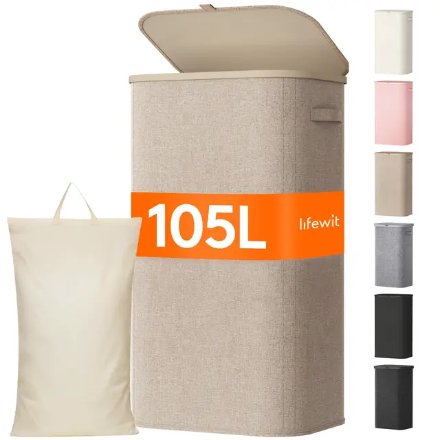 lifewit 105l faltbarer wäschekorb mit