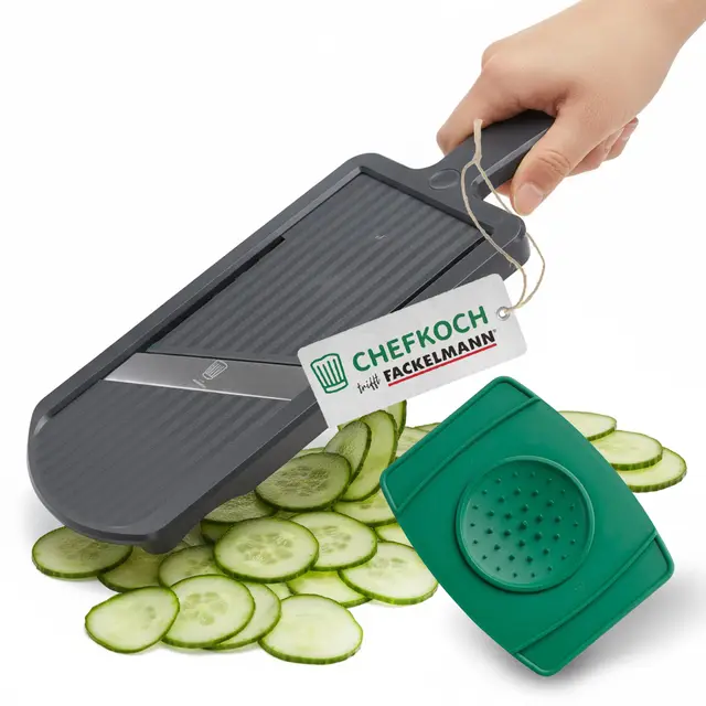 Fackelmann Gemüsehobel Mandoline mit Restehalter