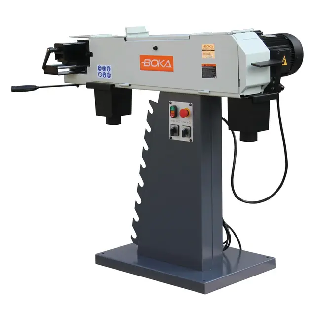 Gürtel-Schleifmaschine, Metall-Gürtel-Schleifer mit Gusseisenbasis, Schleifen im Winkel von 30-90 Grad, ideal für Rohrform, 400V-50HZ-3PH, PRS-4A