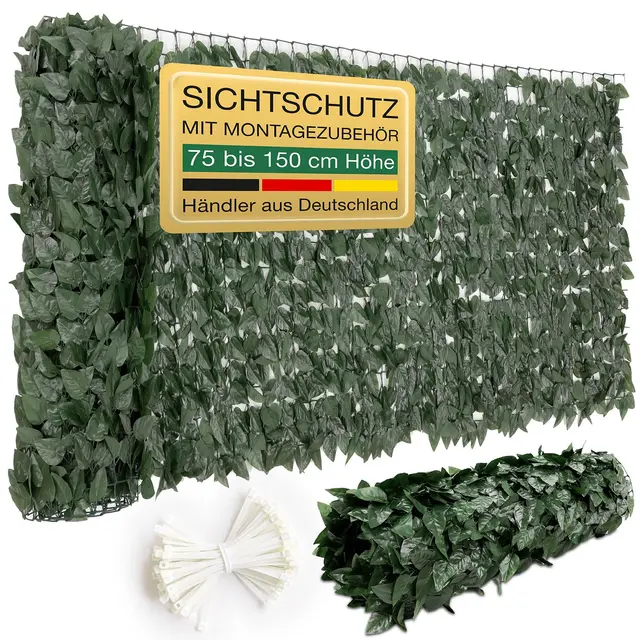 eloneo balkon sichtschutz blätteroptik