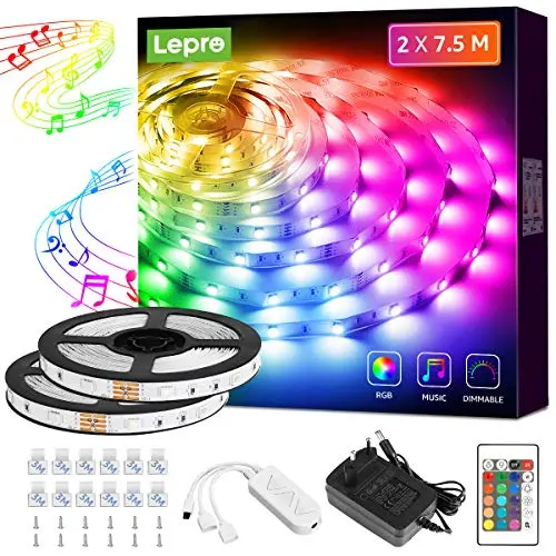 lepro led strip 2x7.5m rgb musik