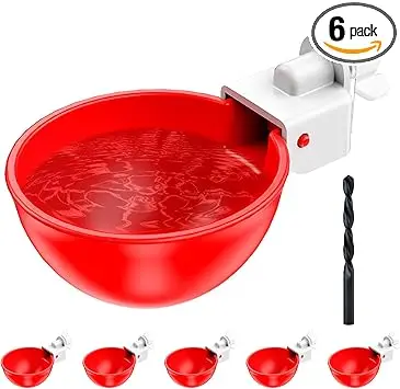 ZenxyHoC DIY Hühnerwasserbecher, 6 Stück, Rot