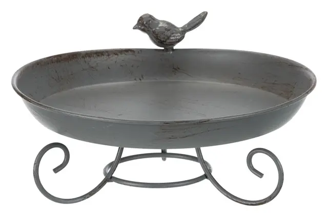 Trixie 55510 Vogeltränke und -bad Metall grau