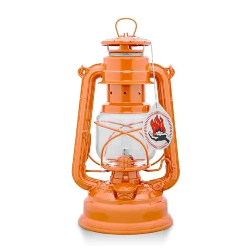 Feuerhand Sturmlaterne Baby Special 276 Orange- Für Garten, Camping & Balkon - traditionelle Petroleumlampe - Mit 20 Stunden Leuchtdauer - Made in Germany