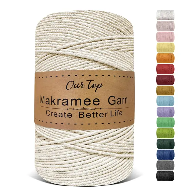 ourtops premium makramee garn natur 3mm