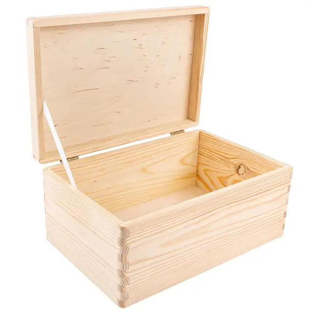 Creative Deco Holzkiste mit Deckel | 30 x 20 x 14 cm (+/-1cm) | Ostern Erinnerungsbox Baby Groß Holzbox mit Deckel Unlackiert Kasten | Für Dokumente, Wertsachen, Spielzeuge, Werkzeuge | ROH