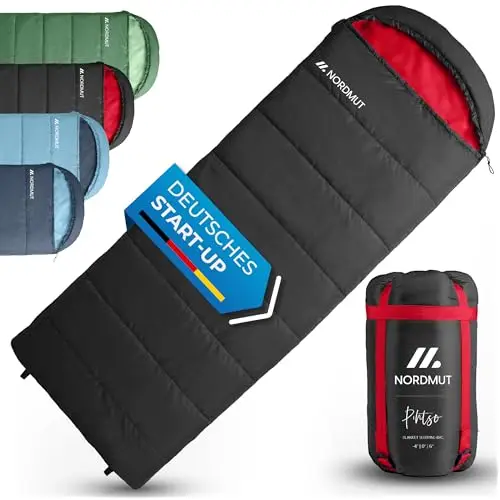 NORDMUT® Deckenschlafsack Erwachsene mit Zwei-Wege YKK-Reißverschluss – kleines Packmaß & Ultraleicht 1600g – 3-Jahreszeiten (250 GSM) – Schlafsack für Camping, Outdoor & Festivals