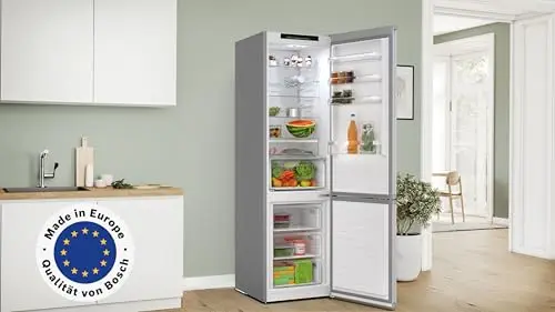 Bosch Kühl-Gefrier-Kobination 203 x 60 cm, Serie 4, KGN392LAG, 260 L Kühlen & 103 L Gefrieren, Total No Frost, längere Frische mit VitaFresh XXL, Extra leise, konstante Temperatur, Metall-Optik