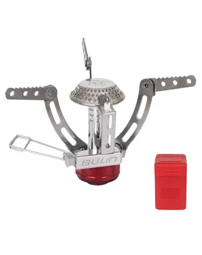 Bulin Campingkocher mit Piezozündung, Faltbarer winddichter Gaskocher, Gas Campingkocher geeignet für Outdoor, Camping, Trekking, Wandern und Picknick