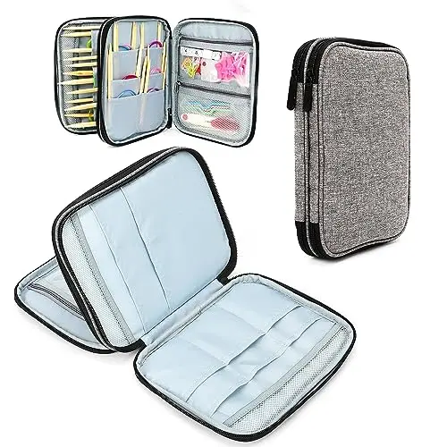 Stricknadeln Organizer Tasche für Rundstricknadeln, 23.6 Zoll Stricknadeln und Anderes Zubehör (Keine Zubehör Enthalten)