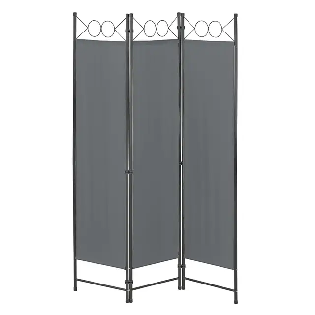 [en.casa] Saragossa Paravent 3-teilig 120x171 cm Dunkelgrau