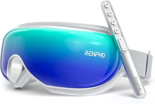 RENPHO Eyeris 1- Augenmassagegerät mit Fernbedienung und Warm, Bluetooth Musik, Wiederaufladbar, Verbessert Trockene Augen, Geschenke für Frau/Man