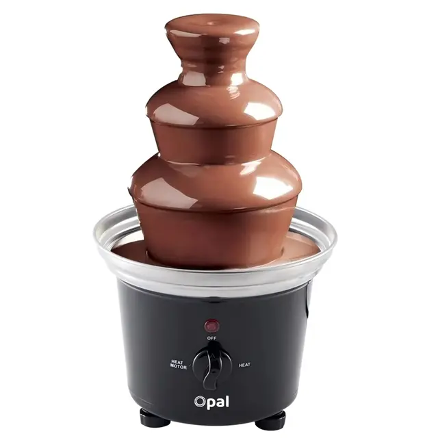 Opal-Schokoladenbrunnen, Edelstahl-Brunnen-Set, elektrische 3-Tier -Maschine mit heißem Schmelztiegel-Boden, 500ML,heiße und flüssige Schokolade für Brunch, Partys, Weihnachten, Silvester (OCF17)