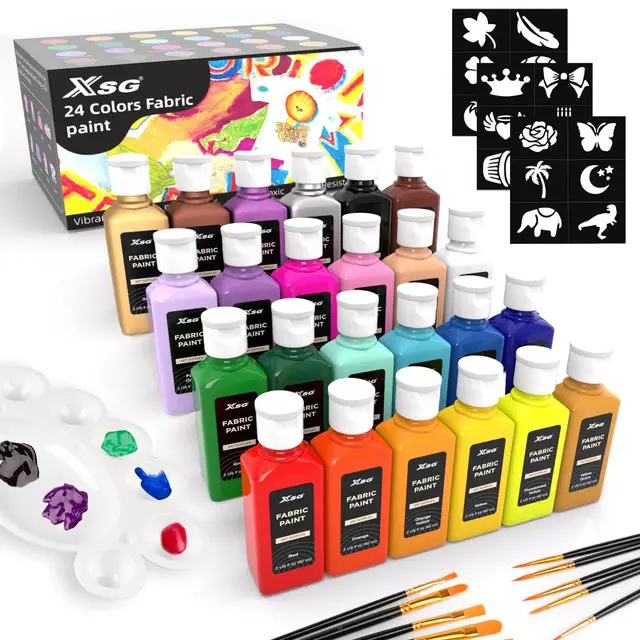 xsg textilstofffarbe 24 farben set 60ml