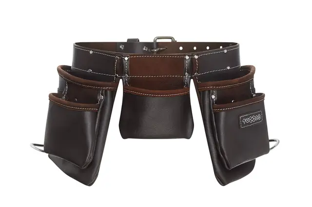 12 Taschen Schreiner Ölüberzogenes Leder Werkzeuggürtel | Handwerker Arbeits Gürtel Schürze für Männer | Werkzeughalter Arbeitsorganizer für Bauherren, Zimmerleute, Gärtner, Elektriker, Diy Er