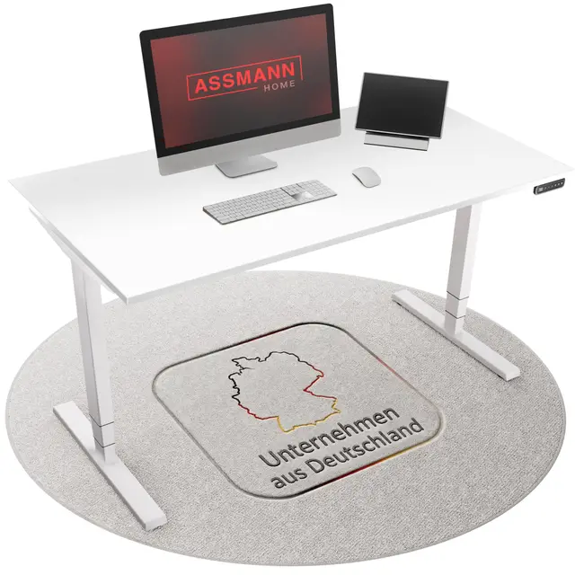 ASSMANN Y-Line Elektrisch höhenverstellbarer Schreibtisch 120x70cm Signalweiß