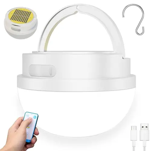 NAKCNM Solar Campinglampe 1200 Lumen wasserdicht 30h Akku