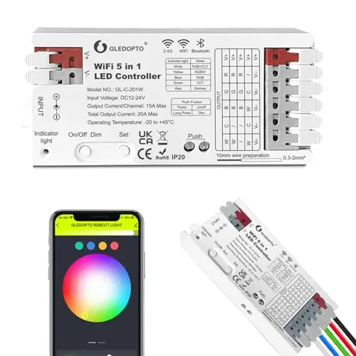 gldopto 5 in 1 wifi led controller 20a