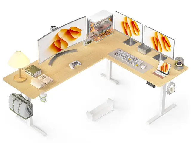 WALKINGDESK L-förmig höhenverstellbarer Schreibtisch 190x150 cm Eiche