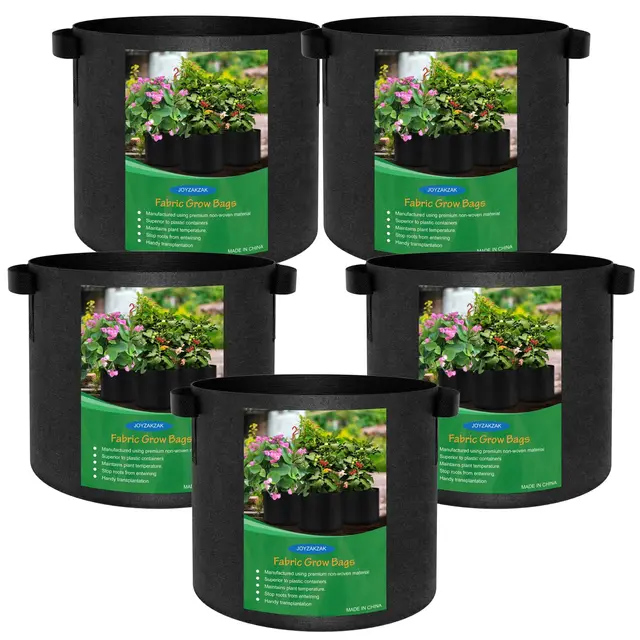 5x20L Stück Pflanzsack Filz & Vliesstoff 20l/15l/30l/40l/60l Pflanztaschen Tomaten Kübel,Stofftopf Reißfesten Pflanzsak Pflanzsäcke Pflanztasche Stofftöpfe für Balkon Terrasse Balkon&Garten