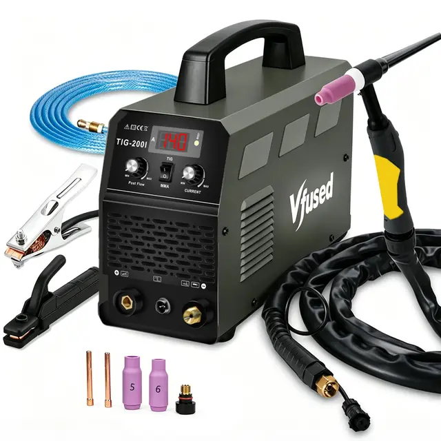 WIG Schweißgerät 120A DC Lift TIG MMA 2-in-1 IGBT Inverter, einstellbare Gasnachströmzeit 1-10s, für Edelstahl Stahl Autoreparatur Heimwerker, 220V