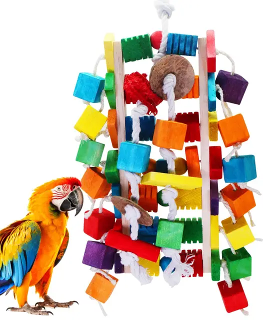 mqupin papageien spielzeug holz 22 zoll