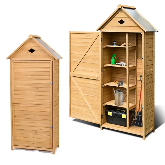 homasis gartenschrank holz 70x45x160cm