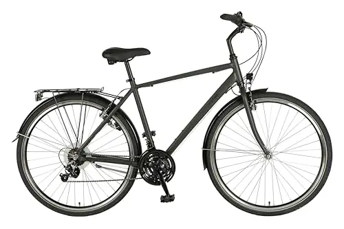 Prophete ENTDECKER 100 28 Zoll Trekkingbike mit 18 Gang Kettenschaltung V-Bremsen LED Beleuchtung Alu 52 cm Trekkingrad Industrial Olive matt