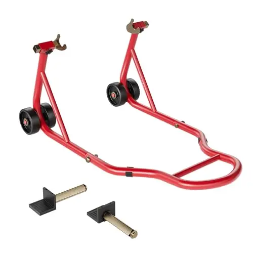 SPECSTAR 200kg Motorrad Hinterradständer für Motorrad ständer, U+L Typ Komplett Heber für BMW Suzuki Yamaha Honda Kawasaki Universal, Rot