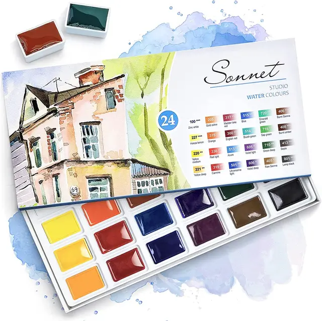 sonnet aquarellfarben set 24 farben