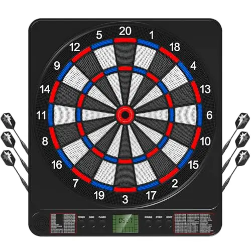 Elektronische Dartscheibe I E-Dartboard für Erwachsene I 12 Dartpfeilen & Ersatzspitzen I Geeignet für Partys und Spieleabende