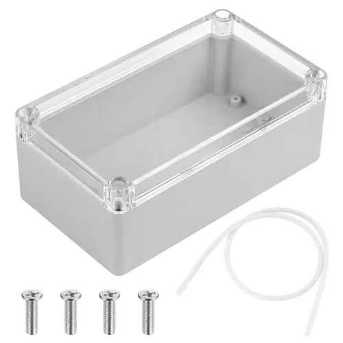 ABS Plastik Elektronische Gehäuse Box, Wasserdichte IP65 Leergehäuse Kunststoff Gehäuse mit Klar Deckel, Industriegehäuse, Abzweigdose Anschlussdose Verteilerdose Anschlusskasten, 158 x 90 x 60 mm