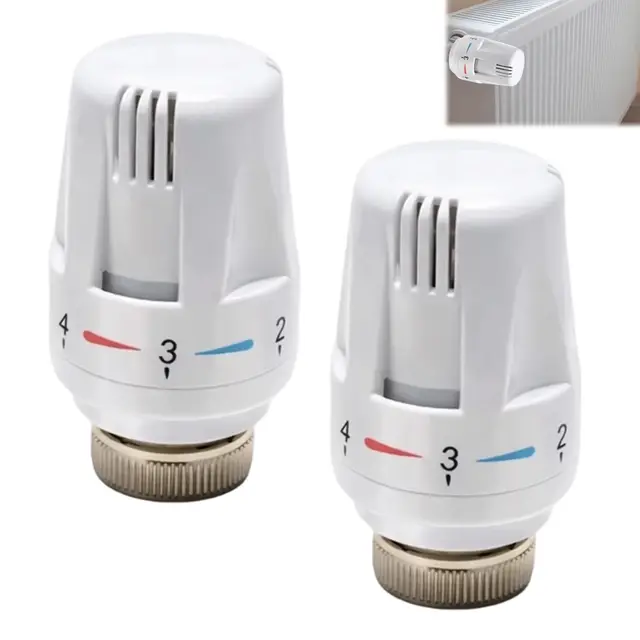 2 Stück Thermostat Heizung, Thermostat-Kopf mit Nullstellung M30 x 1.5 Heizkörperthermostat, Thermostatkopf Heizkörperventil, Thermostatventilkopf, Heizkörper Ersatzkopf für Büro Zuhause