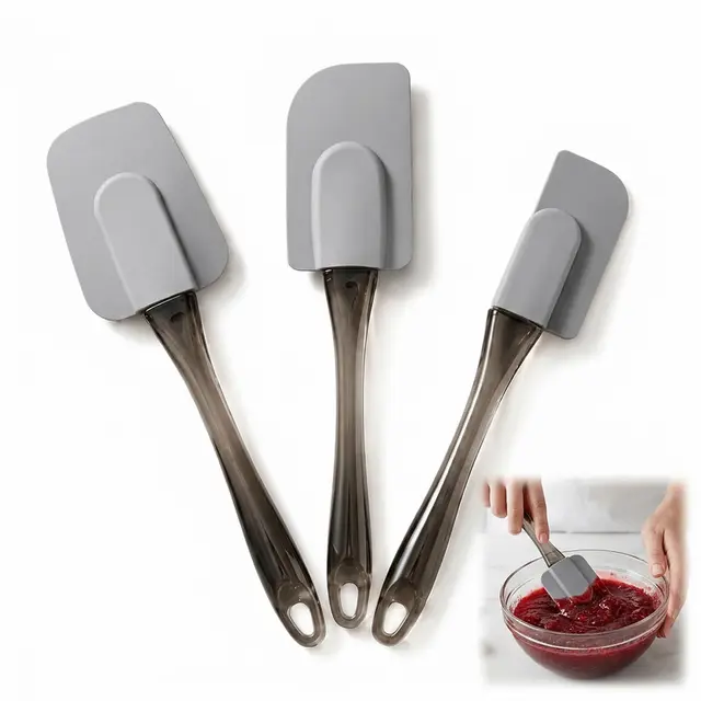 qnvyw 3-teilig teigschaber set silikon