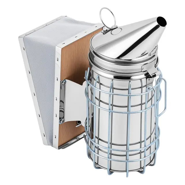 QWORK® Edelstahl Hive Smoker ImkereiausrüStung, Bienen Raucher, Imkereibedarf