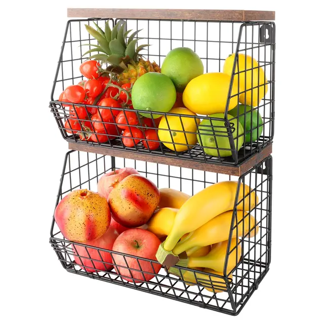 lopyxbr 2er hängekorb obstkorb schwarz