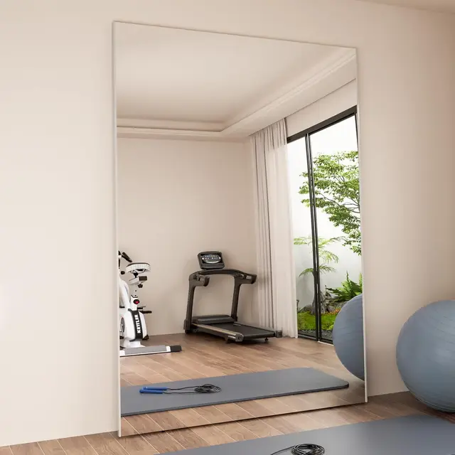 BAREX Glasloser Spiegelwand 120×200 cm – Bruchsicher, Leicht, Rahmlos & Glasfrei – XXL Spiegel für Home Gym, Tanzraum, Yoga, Fitness, Studio, Schlafzimmer – Sichere Spiegel für Zuhause