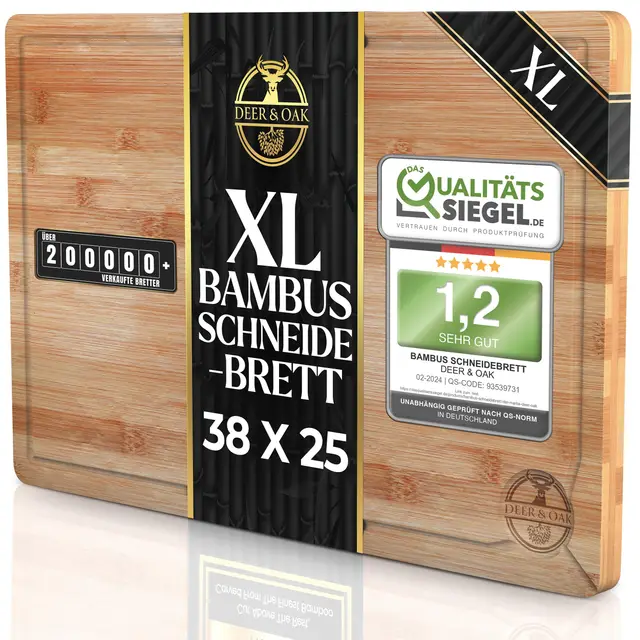 deer & oak xl bambus schneidebrett